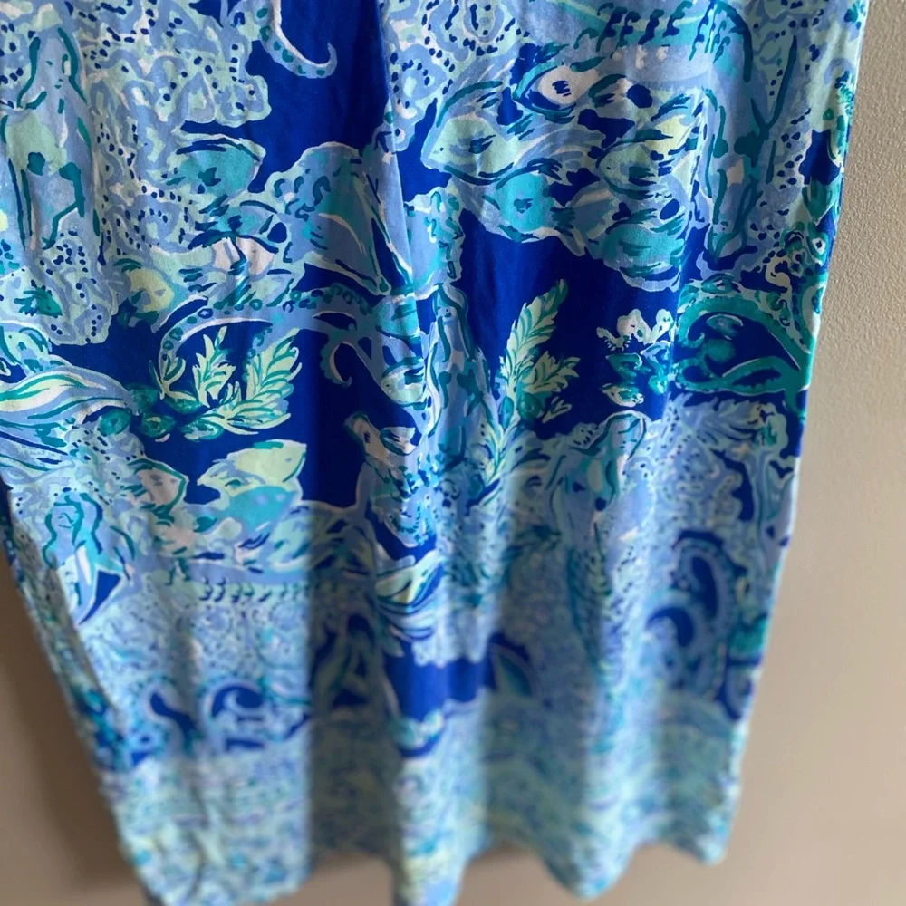 Lilly Pulitzer Blue‎ & Aqua Notch-Neck Mini Dress